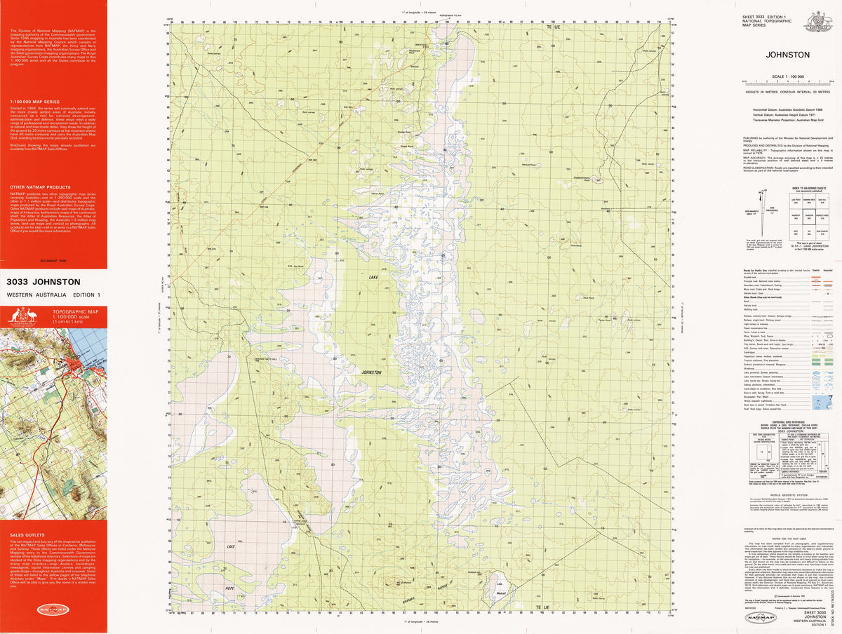 3033 Johnston 1:100k Topographic Map | Mapworld