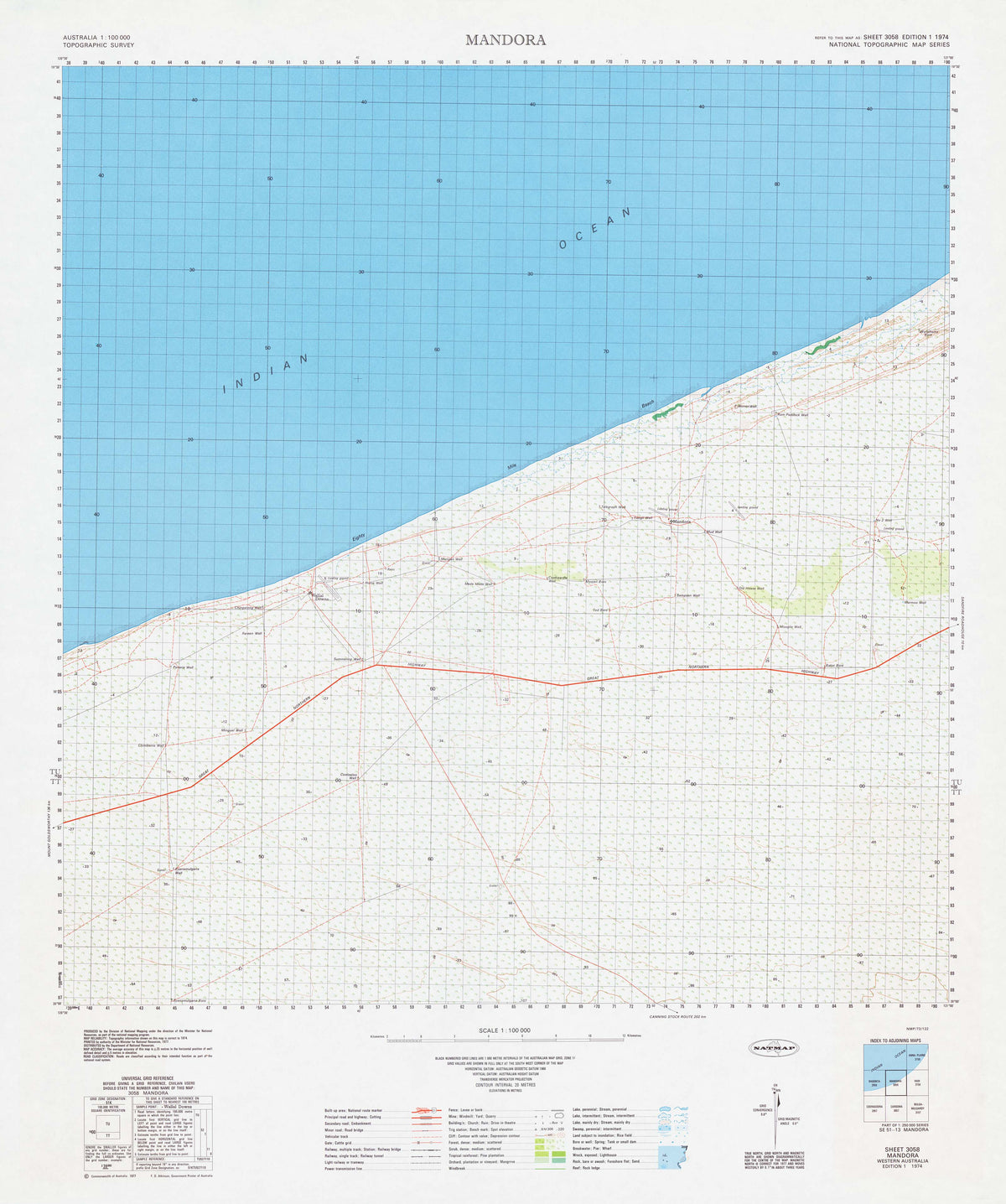 3058 Mandora 1:100k Topographic Map | Mapworld
