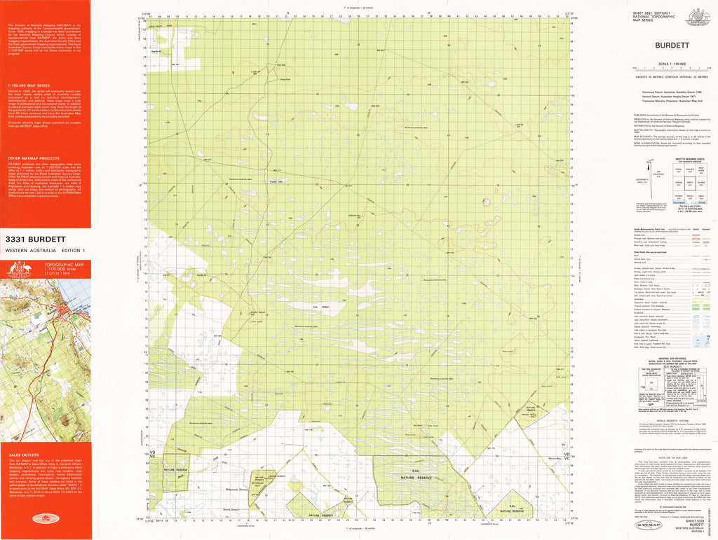 3331 Burdett 1:100k Topographic Map | Mapworld