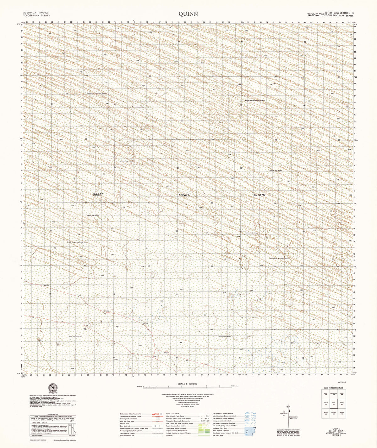 3357 Quinn 1:100k Topographic Map | Mapworld