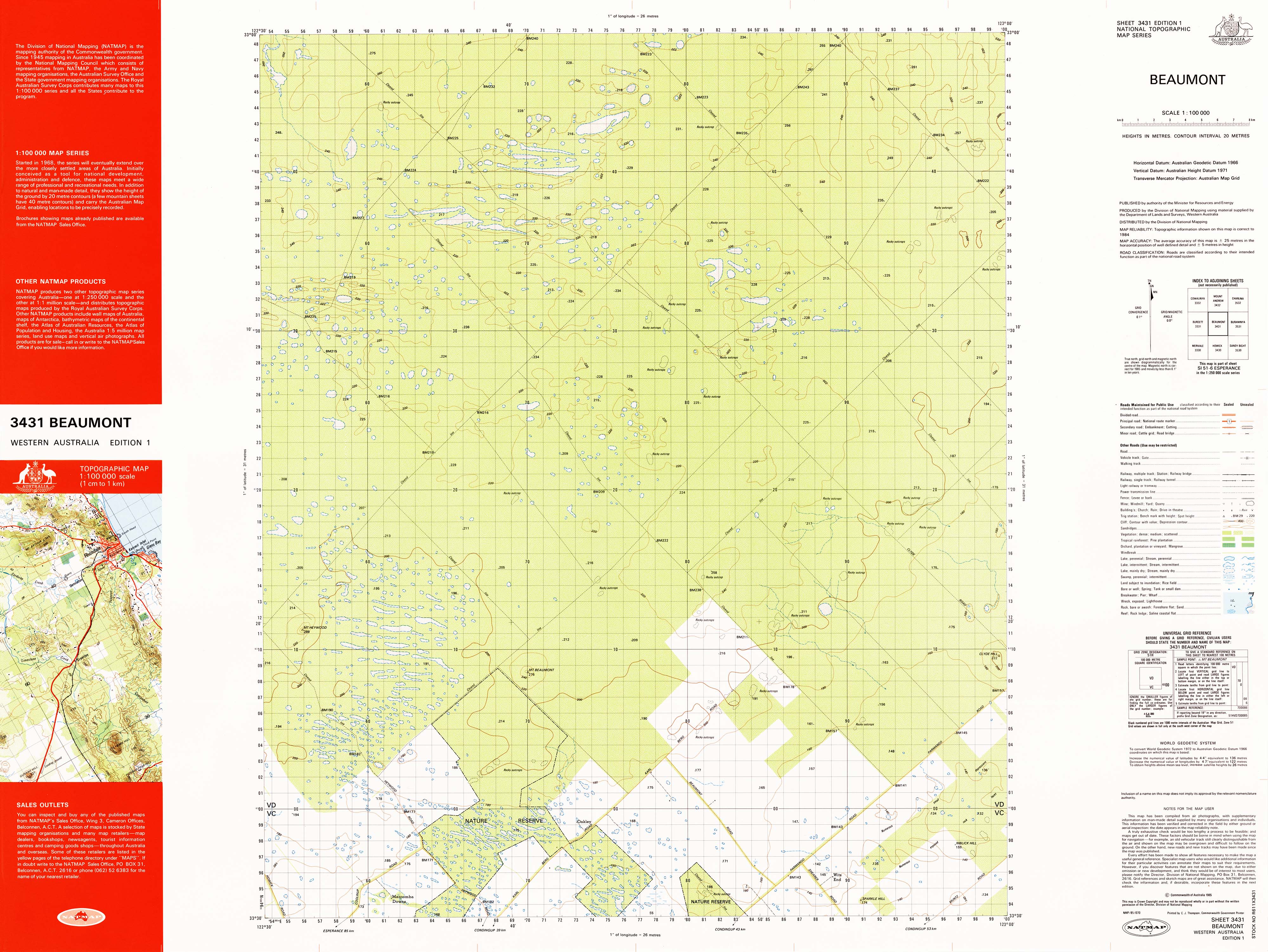 Buy 3431 Beaumont 1100k Topographic Map