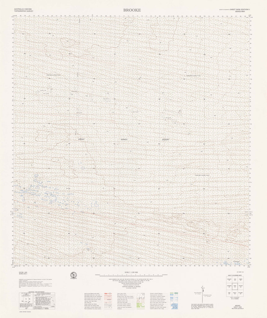 3458 Brooke 1:100k Topographic Map | Mapworld