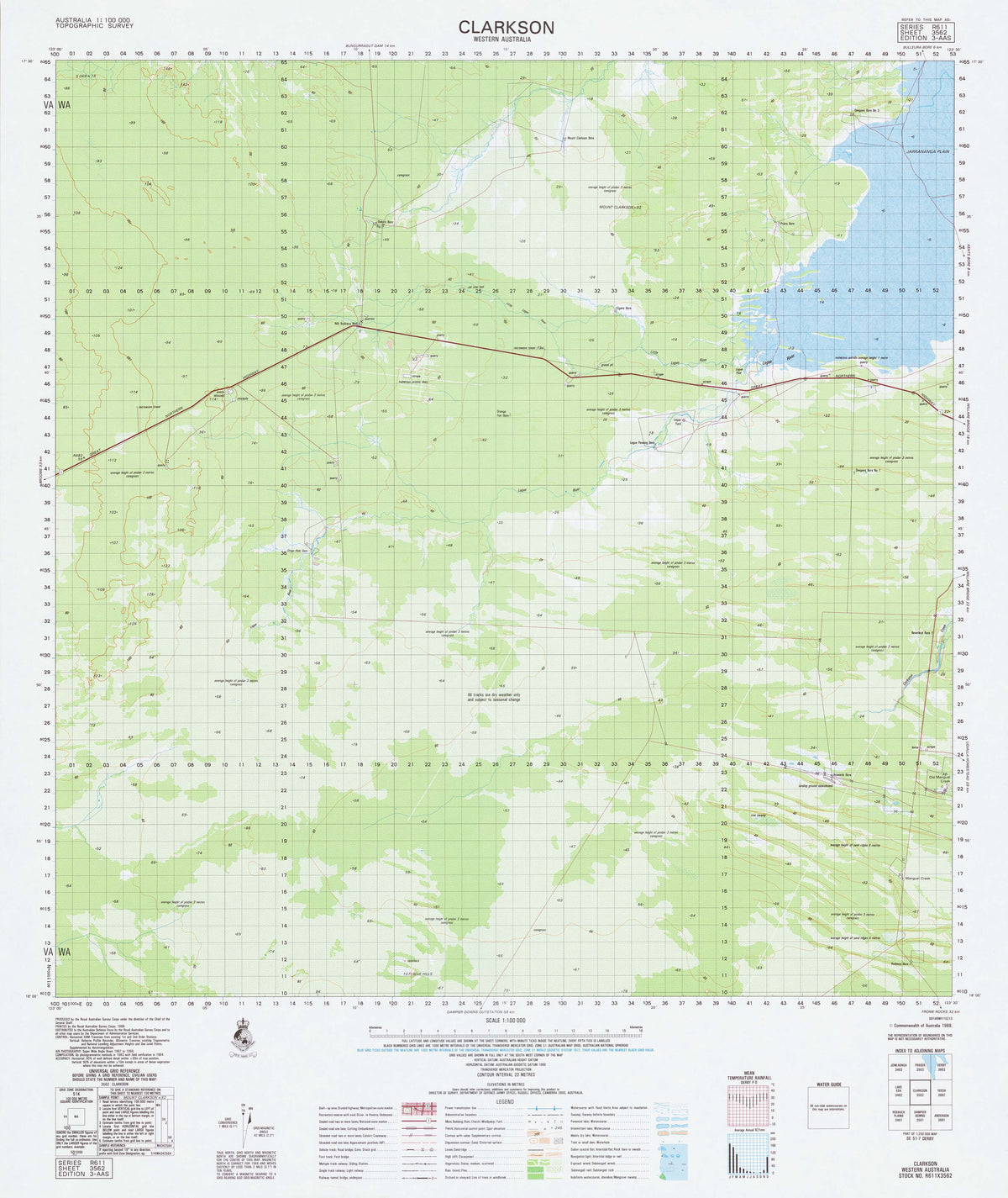 3562 Clarkson 1:100k Topographic Map | Mapworld