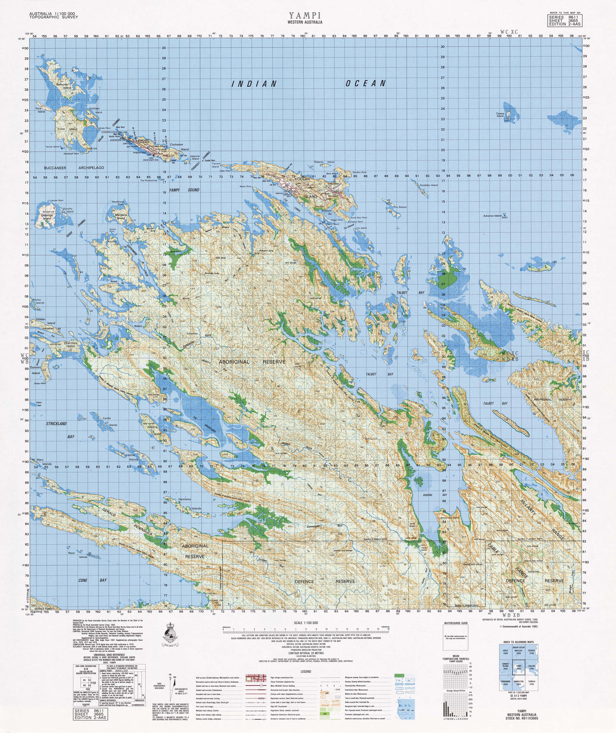 3665 Yampi 1:100k Topographic Map | Mapworld