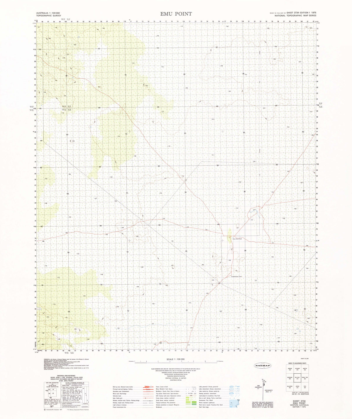 3734 Emu Point 1:100k Topographic Map | Mapworld