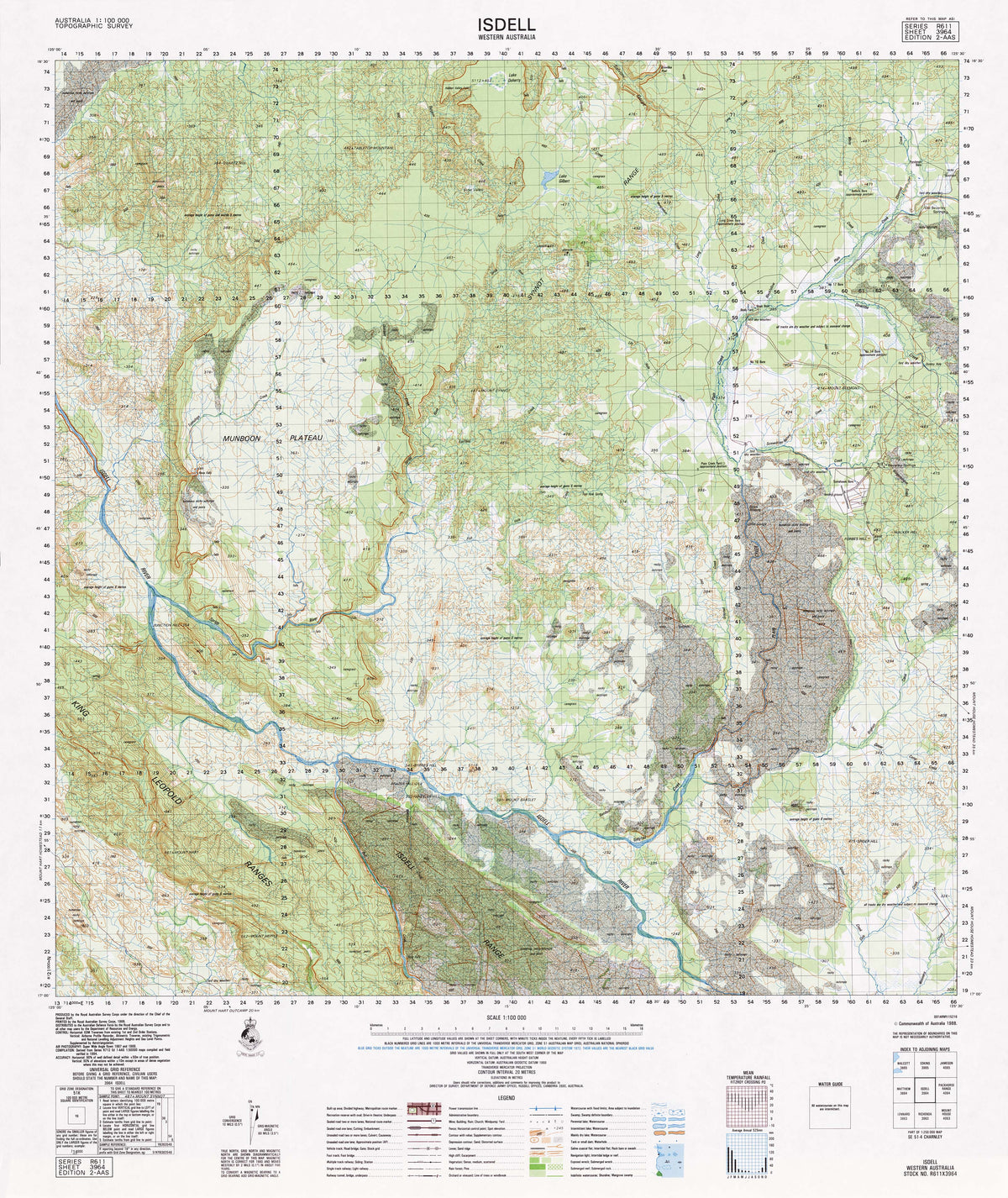 3964 Isdell 1:100k Topographic Map | Mapworld