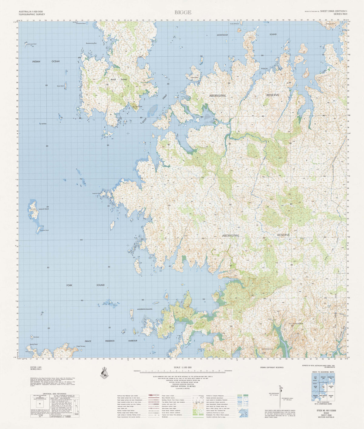 3968 Bigge 1:100k Topographic Map | Mapworld