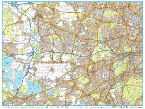 London Master Plan West A-Z 1015 x 763mm Wall Map
