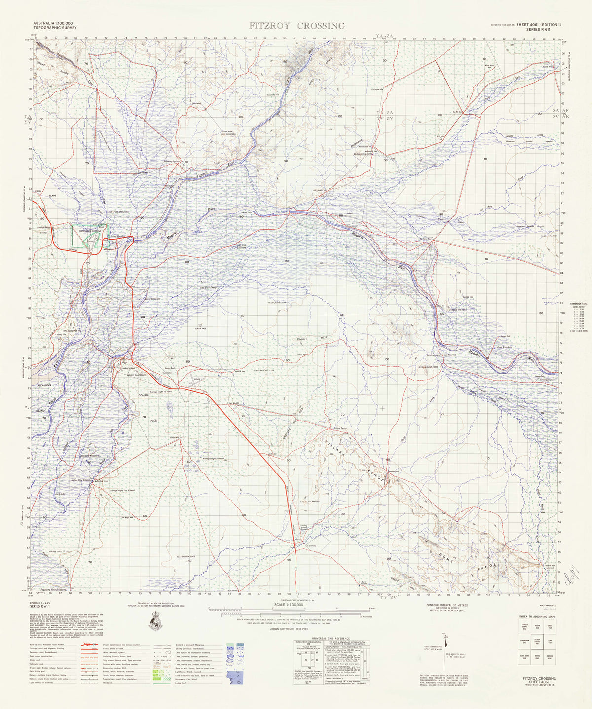 4061 Fitzroy Crossing 1:100k Topographic Map | Mapworld