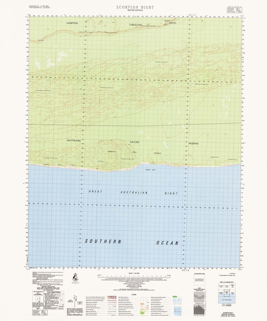 4233 Scorpion Bight 1:100k Topographic Map | Mapworld