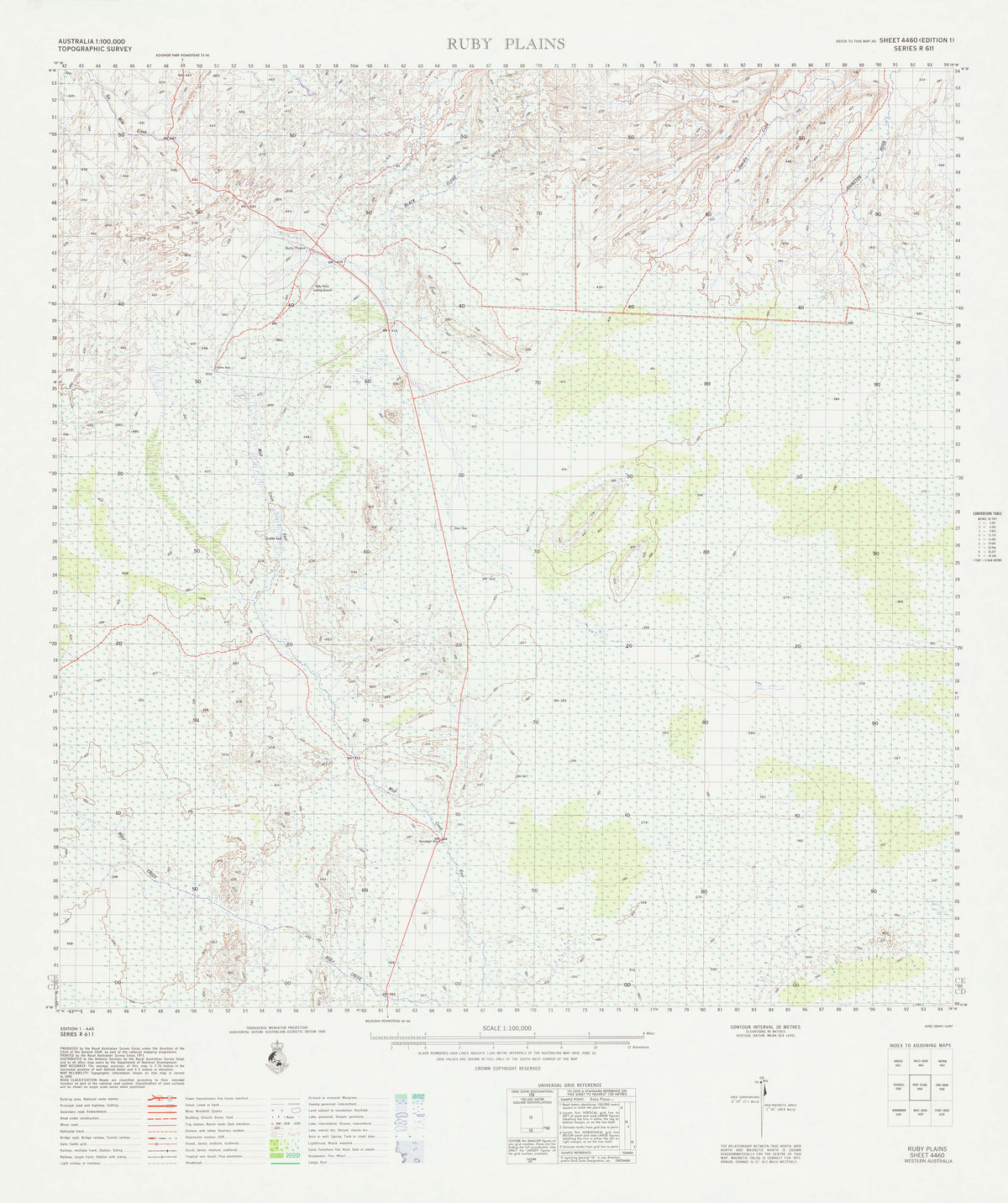 4460 Ruby Plains 1:100k Topographic Map | Mapworld