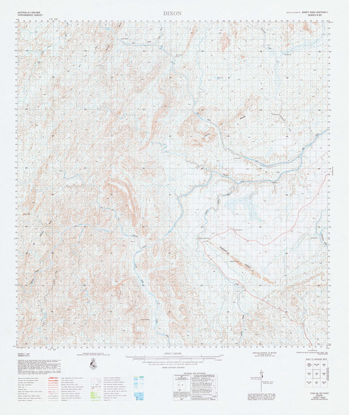 4562 Dixon 1:100k Topographic Map | Mapworld