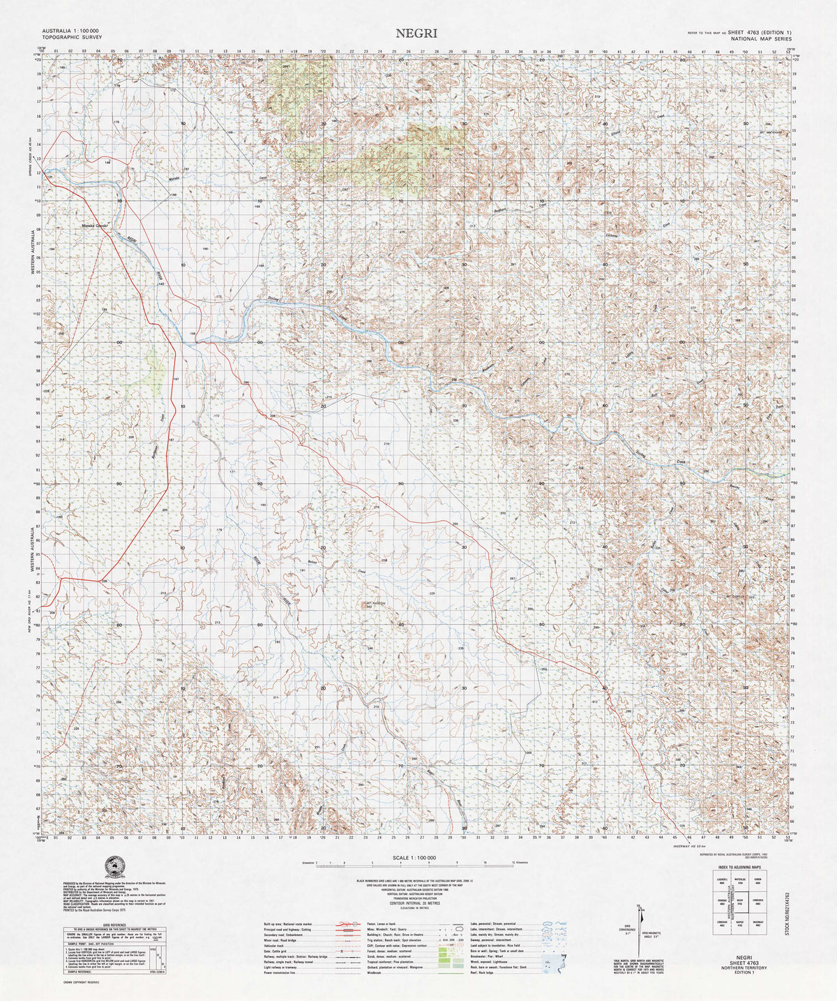 4763 Negri 1:100k Topographic Map | Mapworld