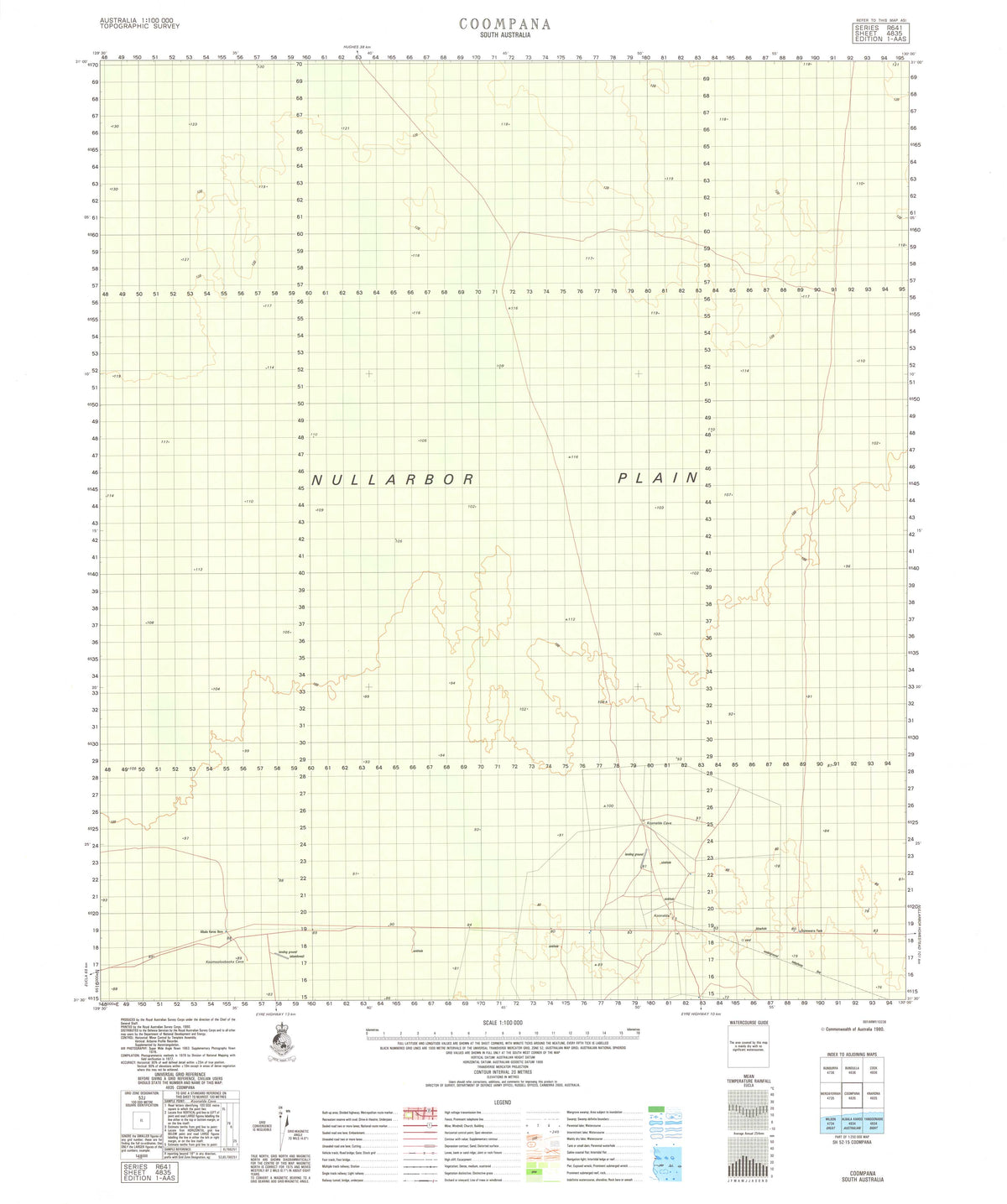 4835 Coompana 1:100k Topographic Map | Mapworld
