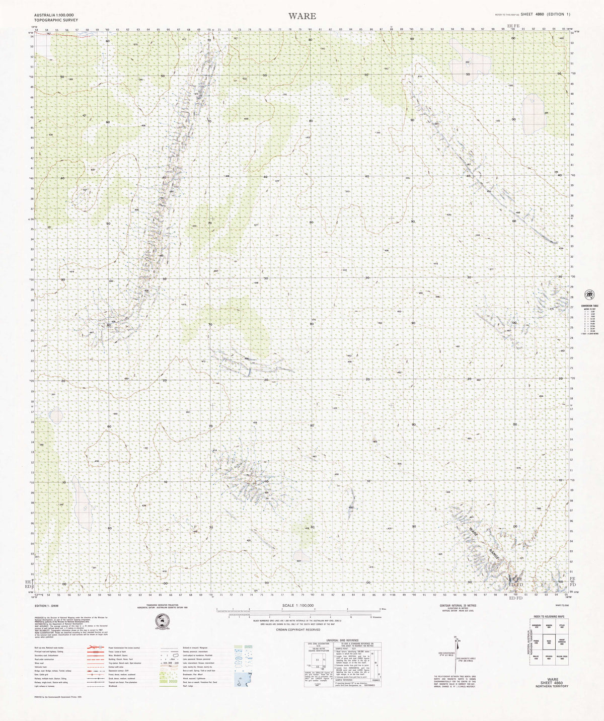 4860 Ware 1:100k Topographic Map | Mapworld