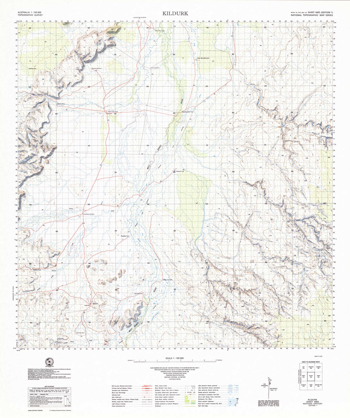 4865 Kildurk 1:100k Topographic Map | Mapworld