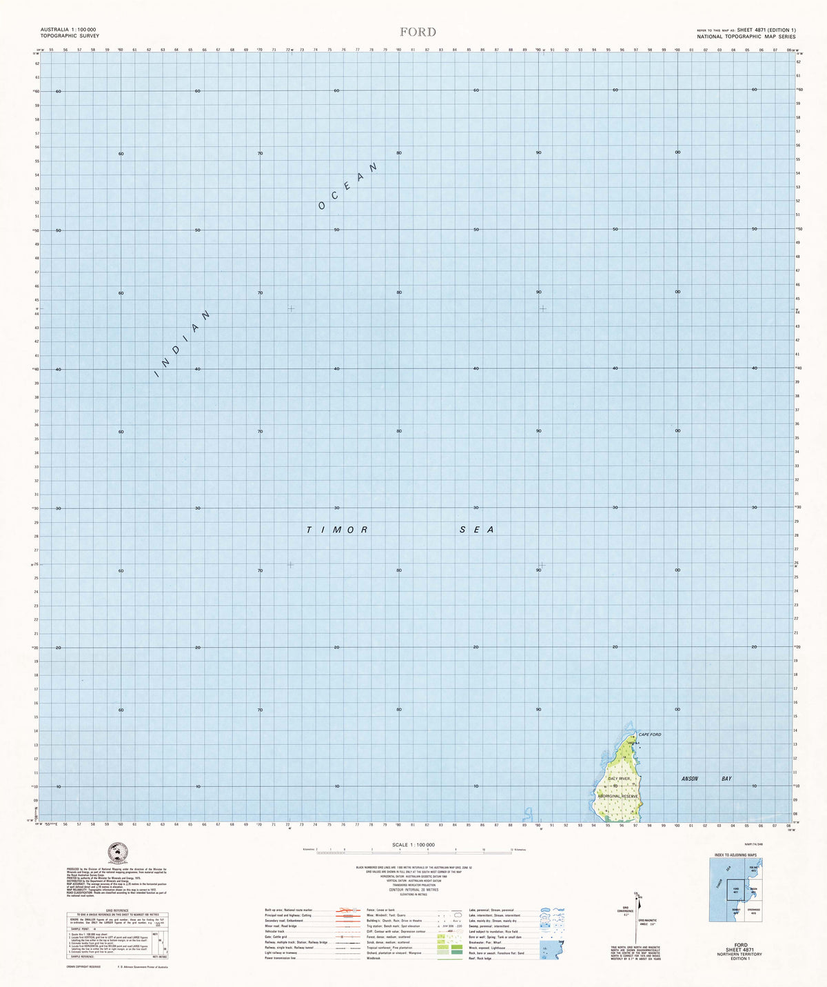 4871 Ford 1:100k Topographic Map | Mapworld