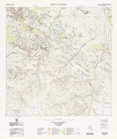 5064 Mount Sanford 1:100k Topographic Map