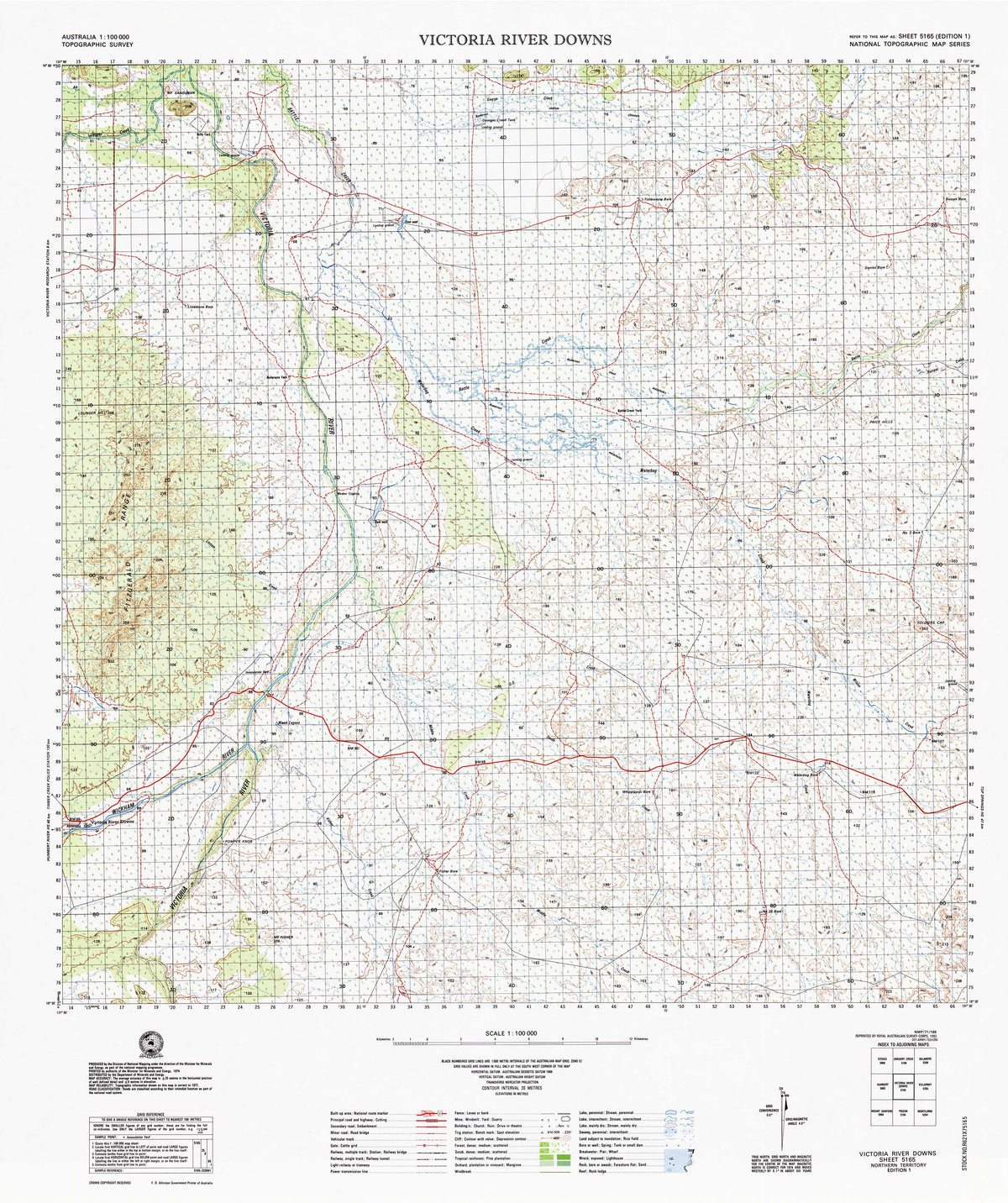 5165 Victoria River Downs 1:100k Topographic Map | Mapworld