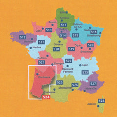 France Aquitaine 524 Michelin Map