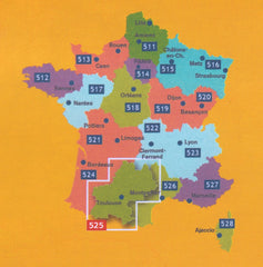 France Midi-Pyrenees 525 Michelin Map