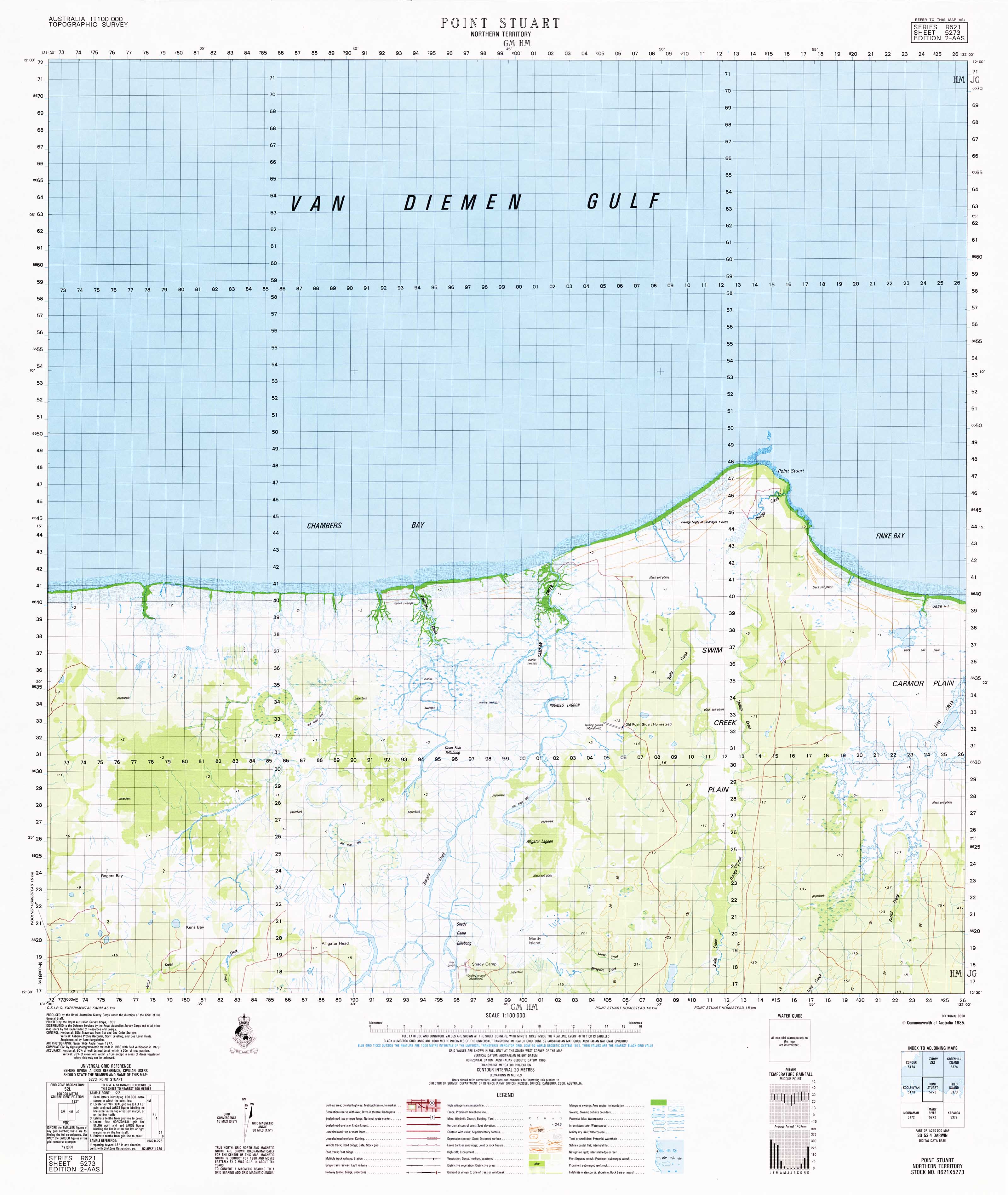 Buy 5273 Point Stuart 1:100k Topographic Map