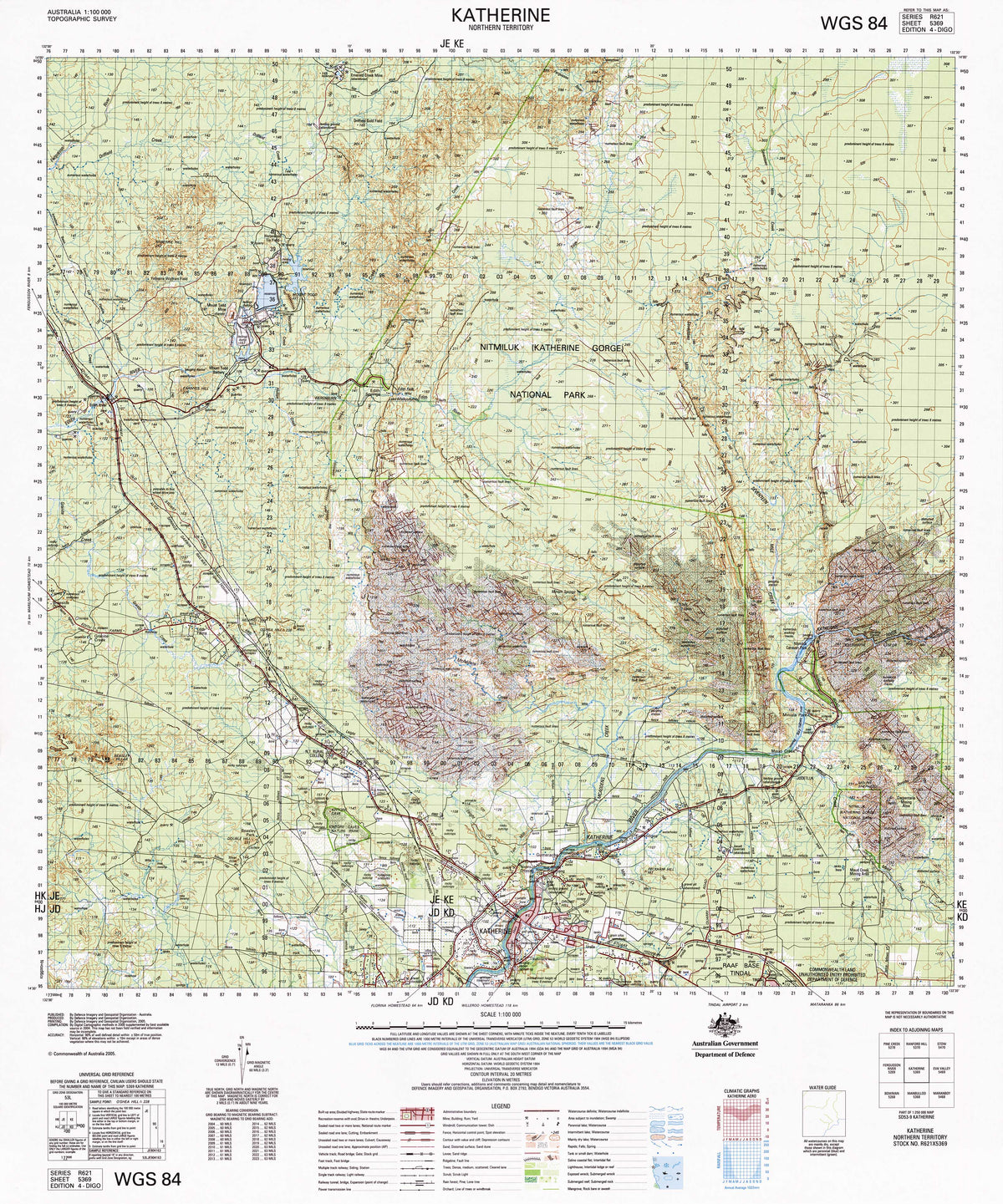 5369 Katherine 1:100k Topographic Map | Mapworld