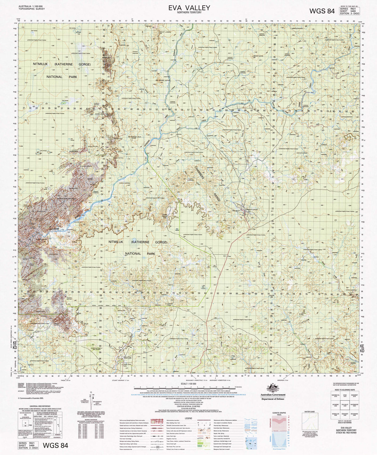 5469 Eva Valley 1:100k Topographic Map | Mapworld