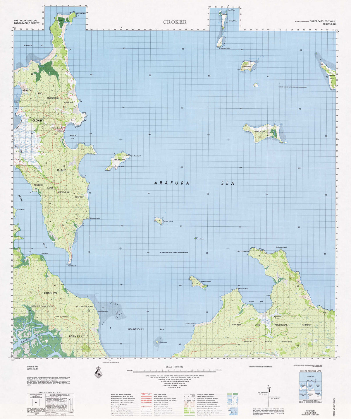 5475 Croker 1:100k Topographic Map | Mapworld
