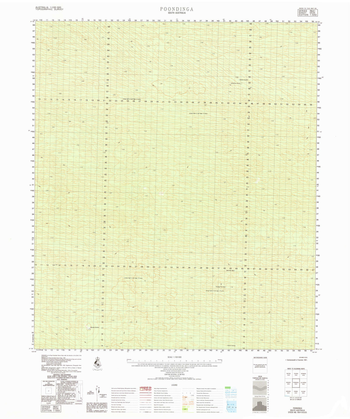 5535 Poondinga 1:100k Topographic Map | Mapworld