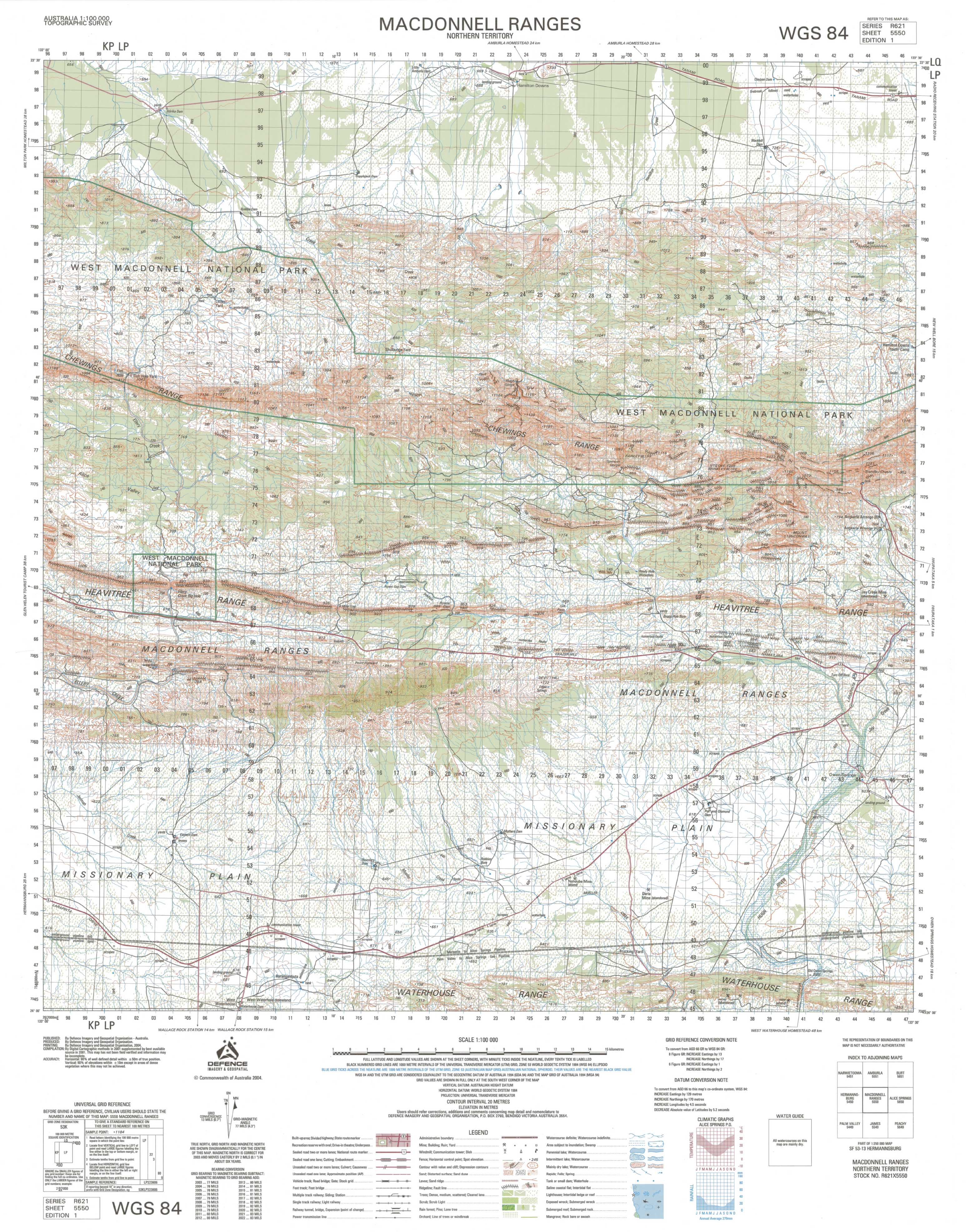 Macdonnell Ranges Map