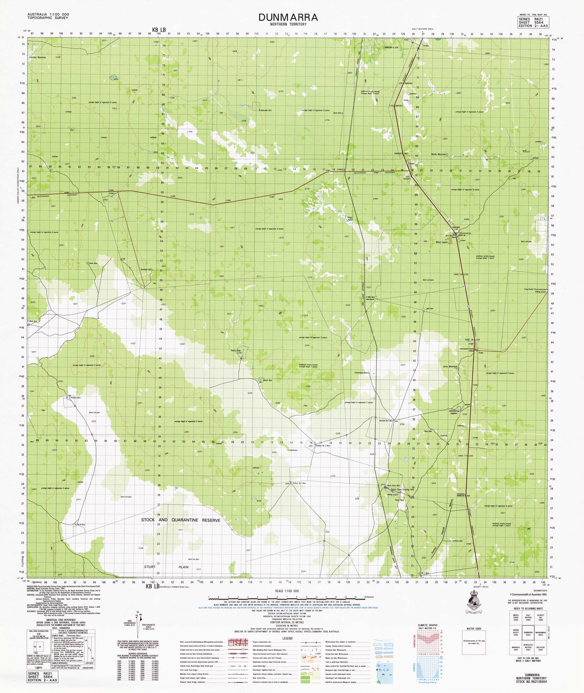5564 Dunmarra 1:100k Topographic Map | Mapworld