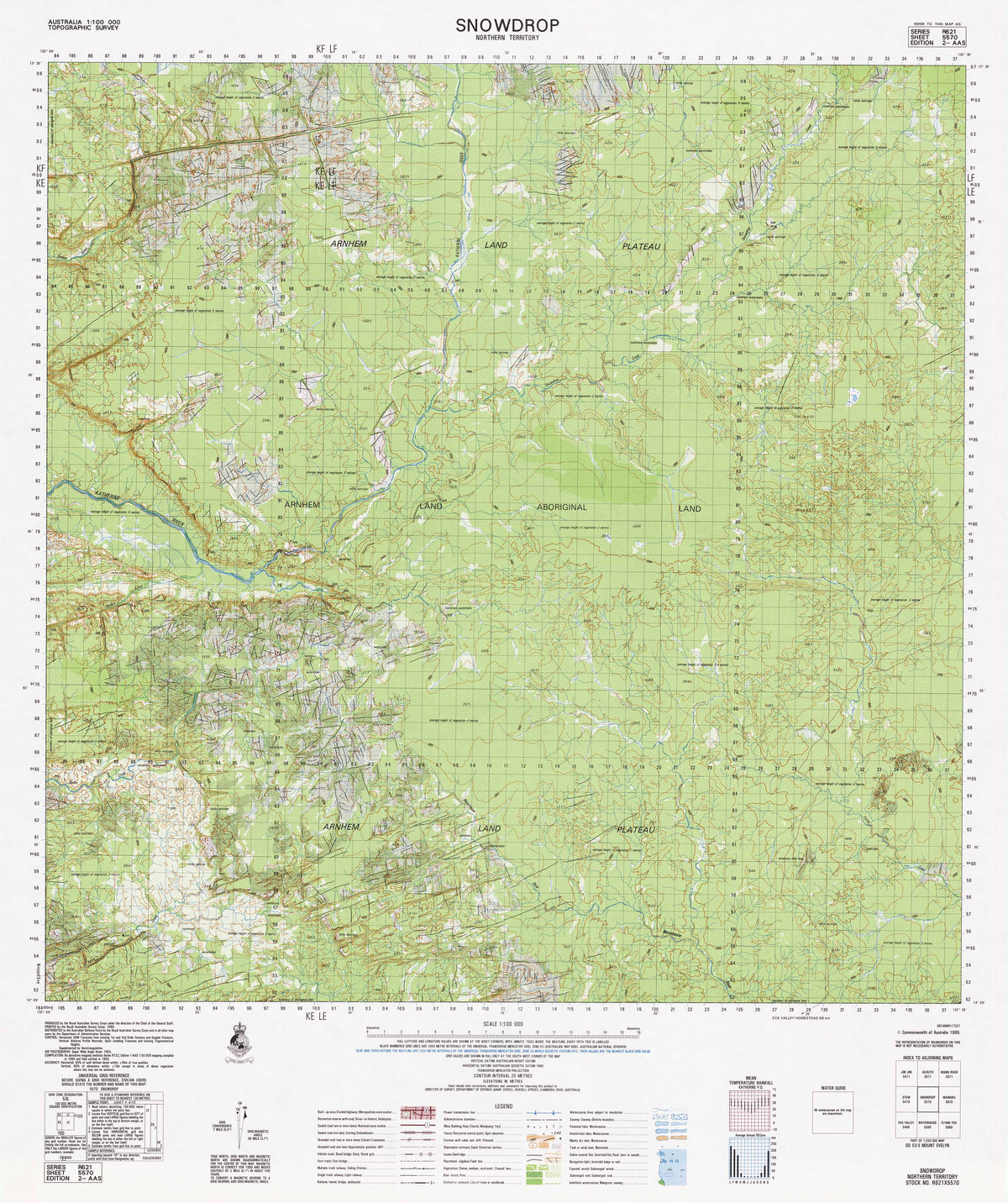 5570 Snowdrop 1:100k Topographic Map | Mapworld