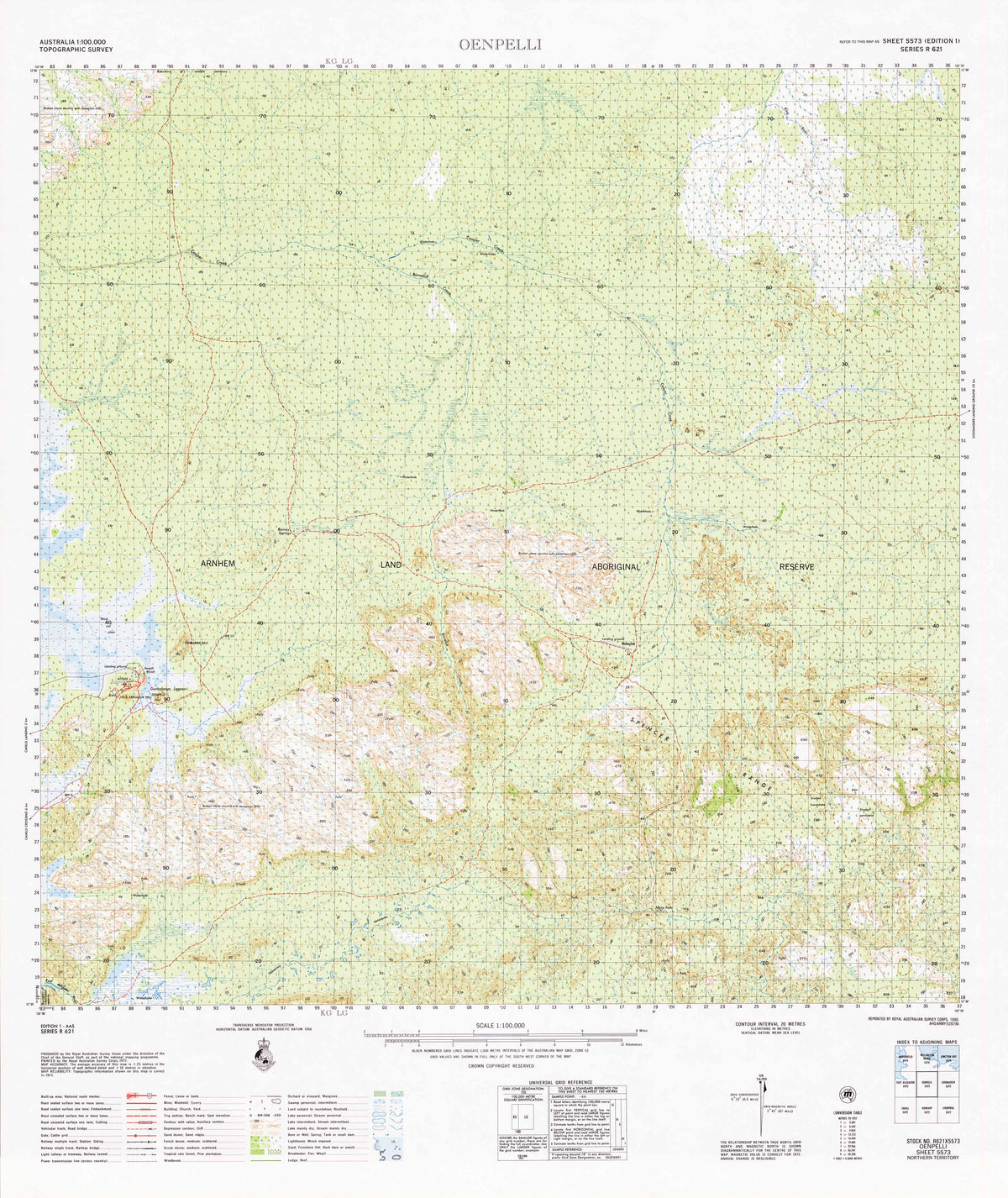 5573 Oenpelli 1:100k Topographic Map | Mapworld
