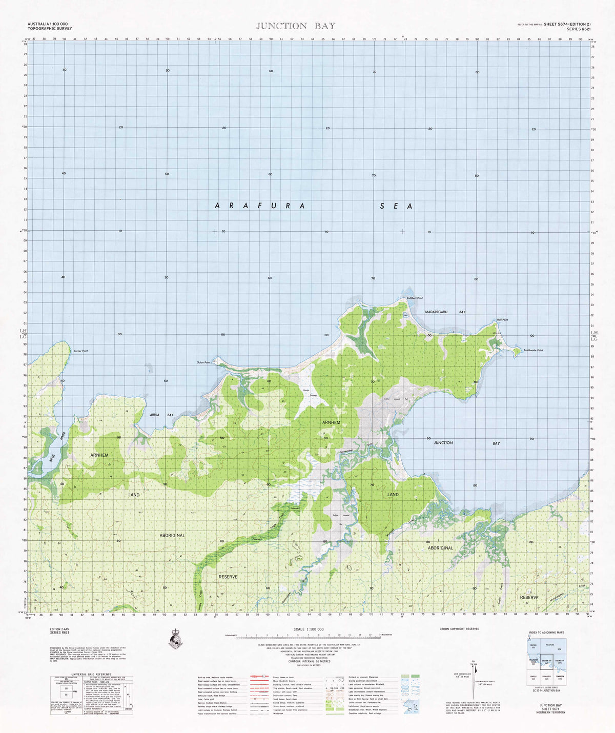 5674 Junction Bay 1:100k Topographic Map | Mapworld