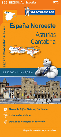 Spain North West - Asturias, Cantabria Michelin Map 572