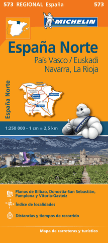 Spain North - Basque Country, Navarra, Rioja Michelin Map 573