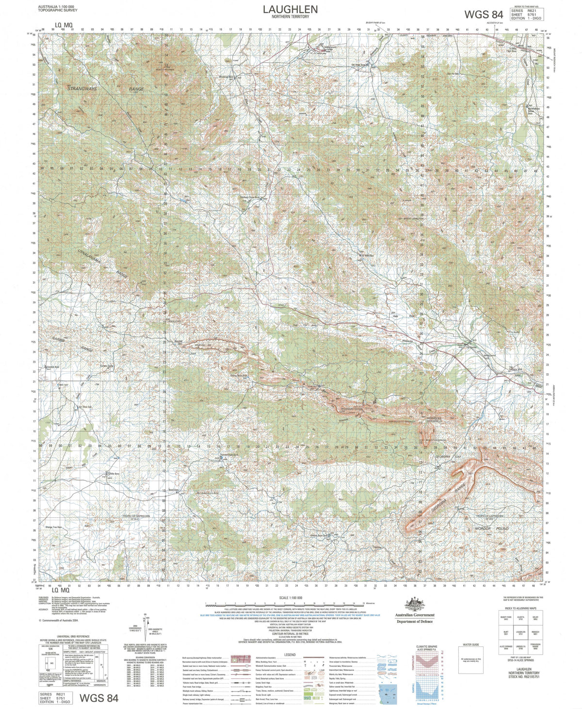 5751 Laughlen 1:100k Topographic Map | Mapworld