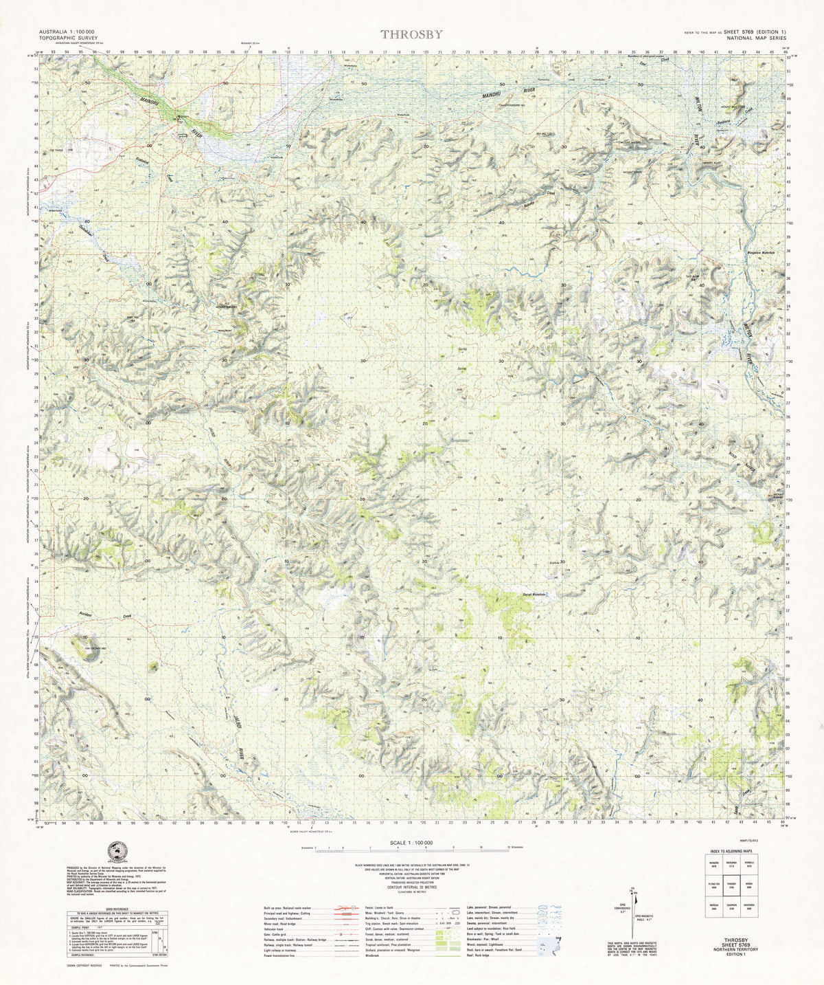 5769 Throsby 1:100k Topographic Map | Mapworld