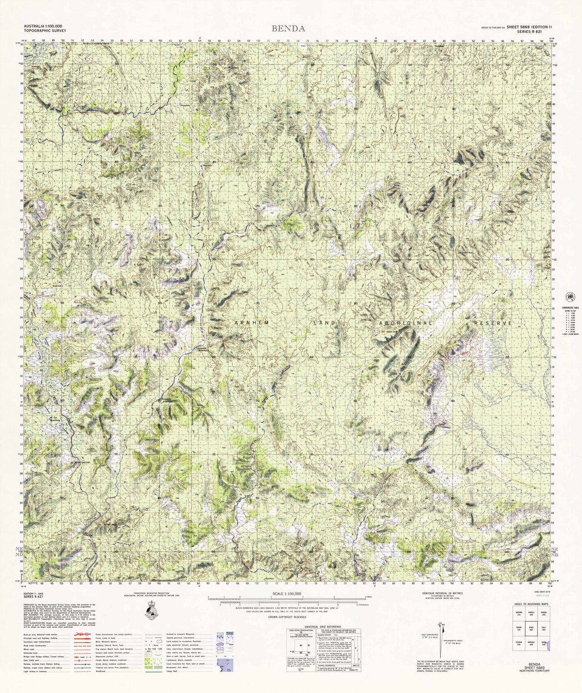 5869 Benda 1:100k Topographic Map | Mapworld