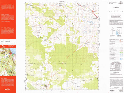 5931 Damper 1:100k Topographic Map