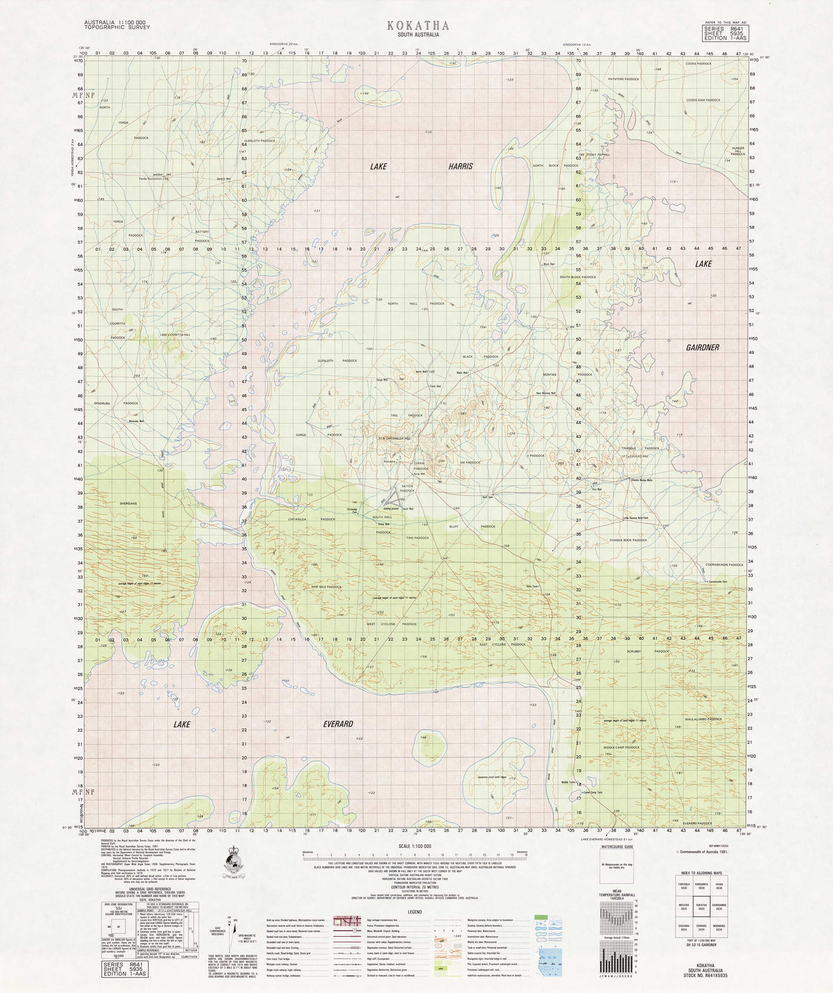 5935 Kokatha 1:100k Topographic Map | Mapworld