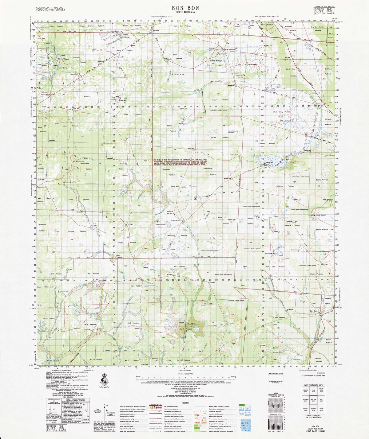 5937 Bon Bon 1:100k Topographic Map | Mapworld