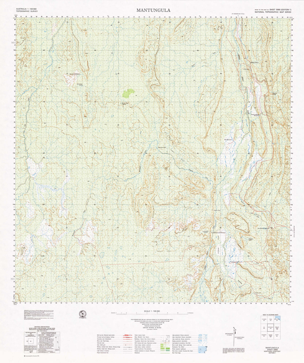 5966 Mantungula 1:100k Topographic Map | Mapworld