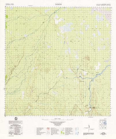 5967 Towns 1:100k Topographic Map
