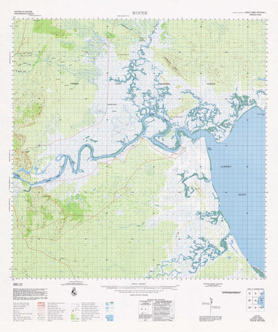 5968 Roper 1:100k Topographic Map