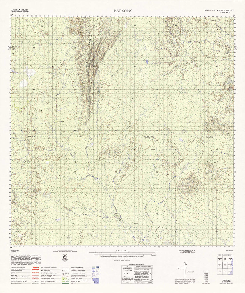 5970 Parsons 1:100k Topographic Map | Mapworld