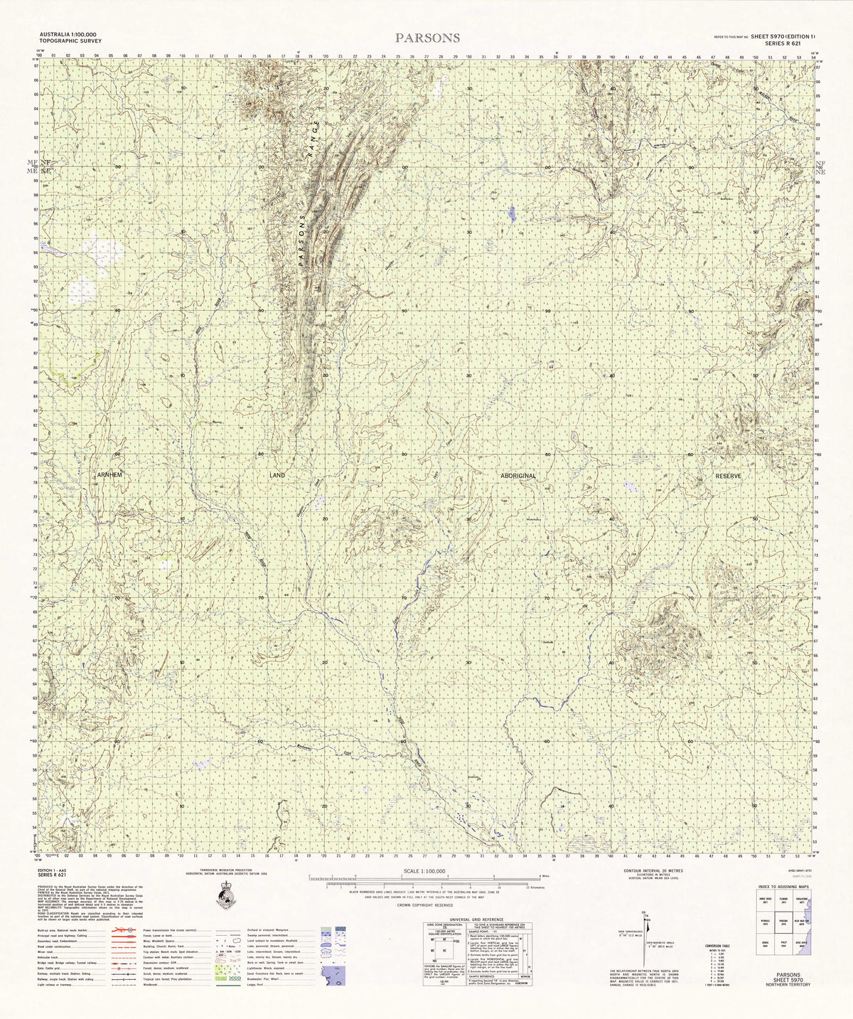 5970 Parsons 1:100k Topographic Map | Mapworld