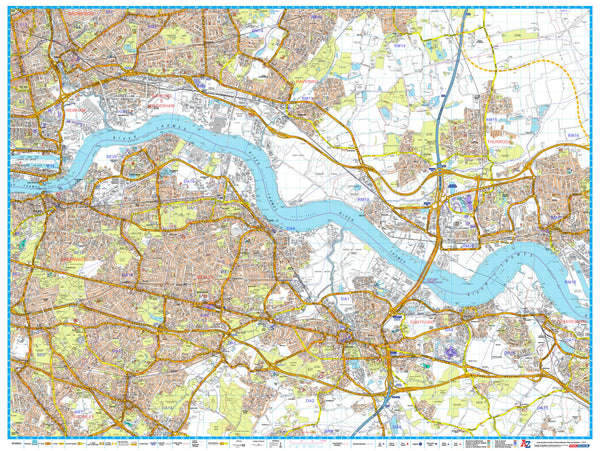 London Master Plan East A-Z 1015 x 763mm Wall Map