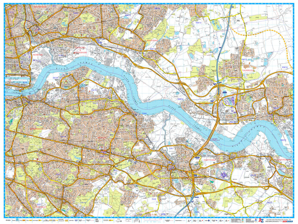 London Master Plan East Wall Map – A-Z | Mapworld